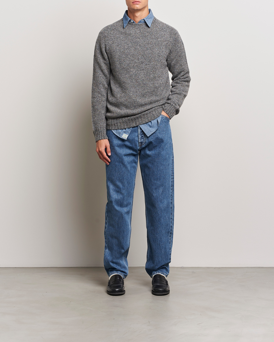Herre | Gensere | Harley Of Scotland | Donegal Wool Crewneck Grey