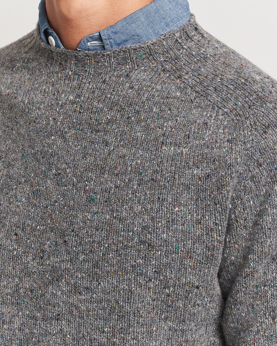Herre | Gensere | Harley Of Scotland | Donegal Wool Crewneck Grey