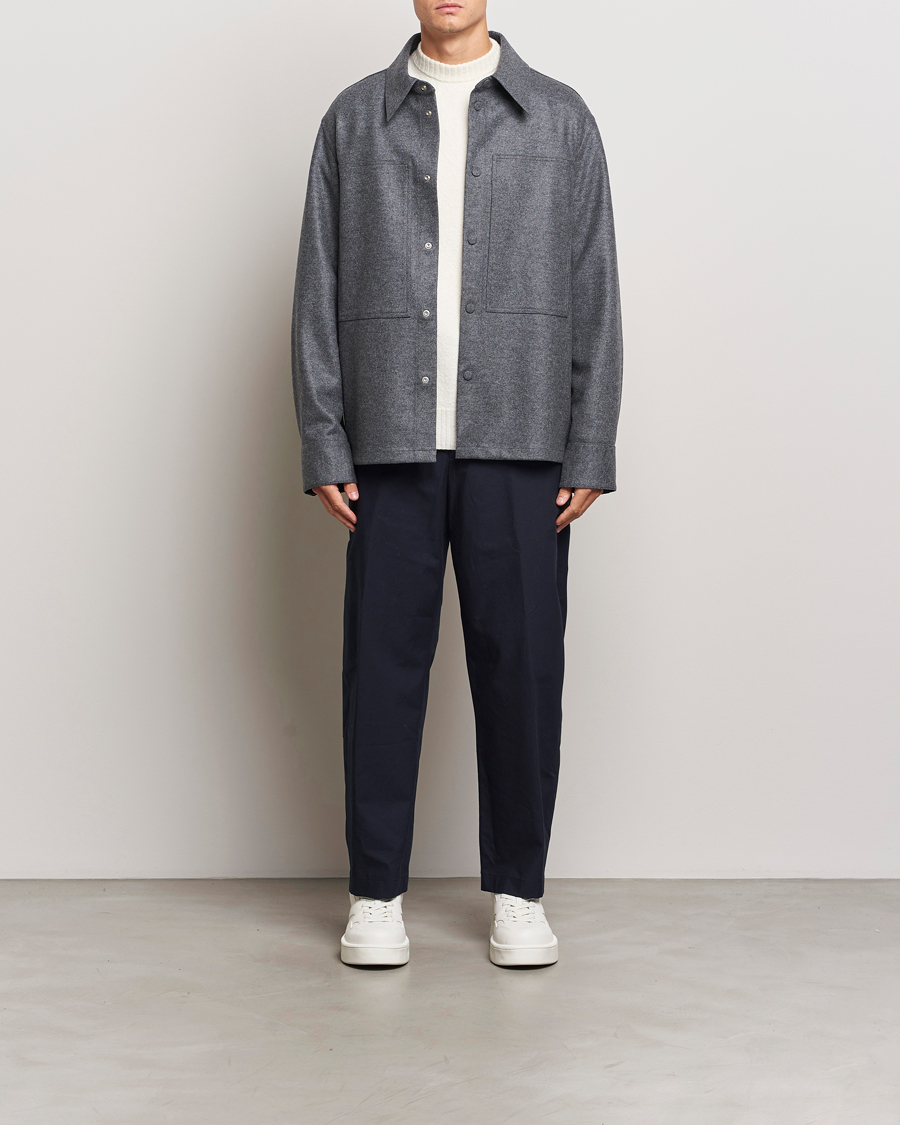Herre | Bukser | Jil Sander | Water Repellent Cotton Drawstring Pants Navy