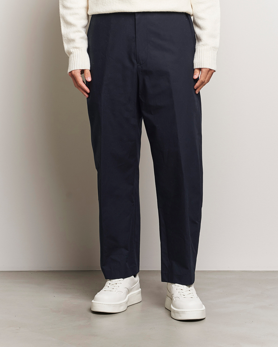 Herre | Bukser | Jil Sander | Water Repellent Cotton Drawstring Pants Navy