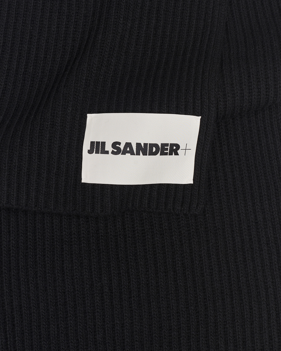 Herre | Jil Sander Merino Wool Rib Scarf Black | Jil Sander | Merino Wool Rib Scarf Black