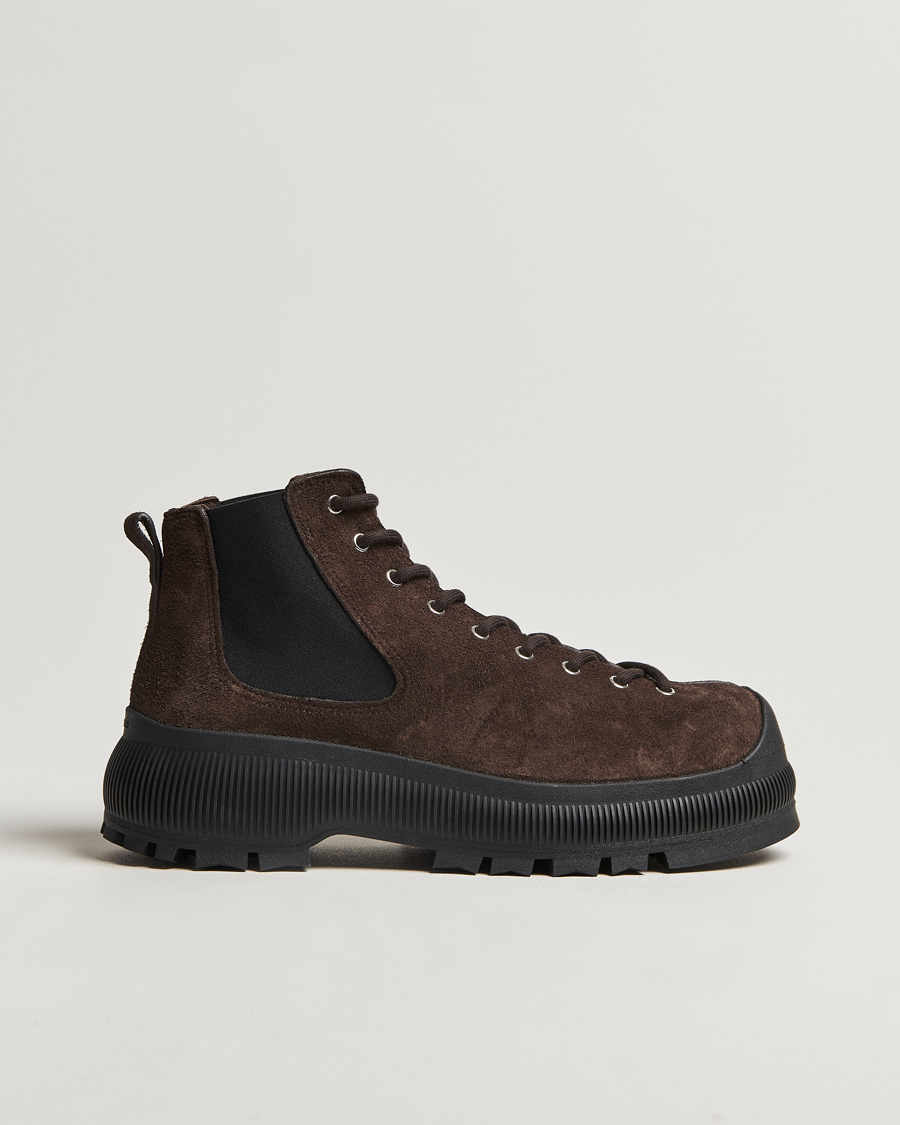 Herre | Jil Sander Suede Ankle Boots Dark Brown | Jil Sander | Suede Ankle Boots Dark Brown