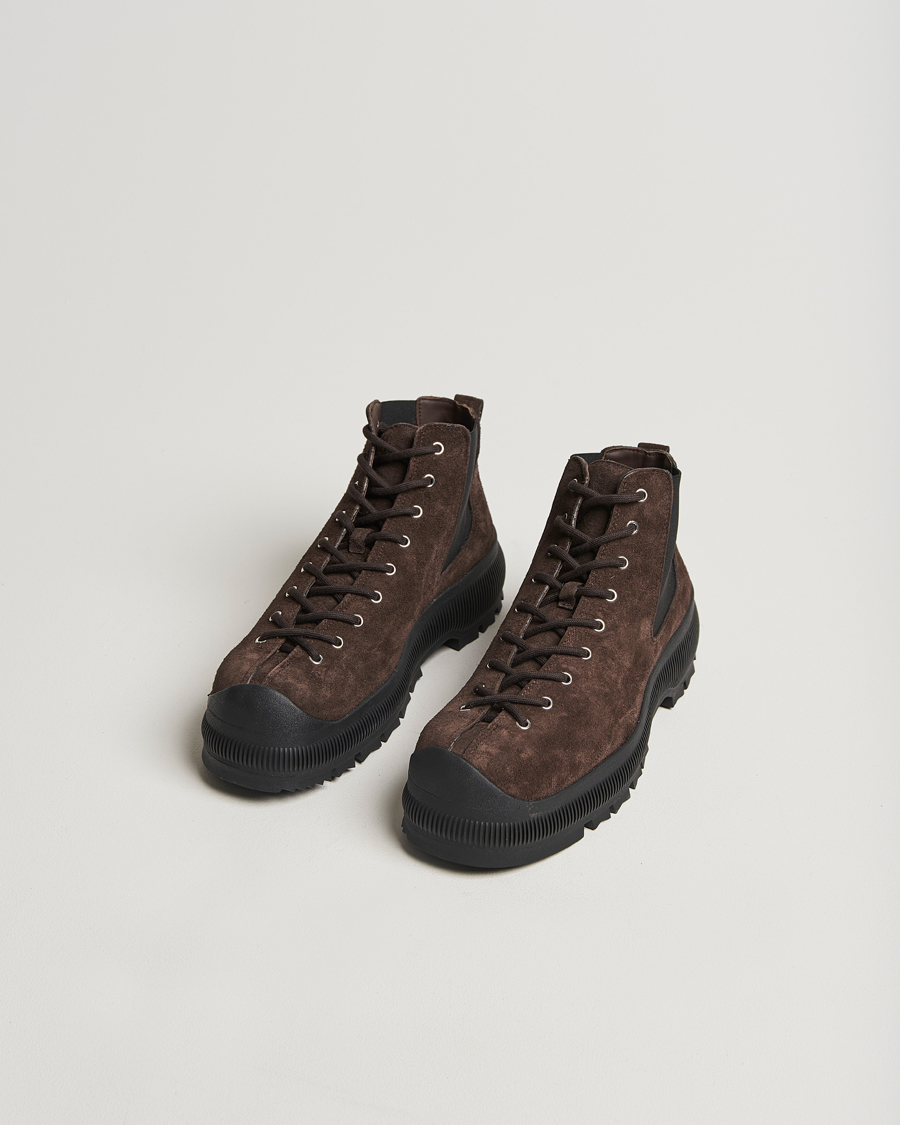 Herre | Jil Sander Suede Ankle Boots Dark Brown | Jil Sander | Suede Ankle Boots Dark Brown
