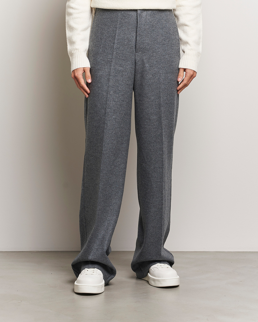 Herre | Bukser | Jil Sander | Wool Flannel Pants Grey Melange