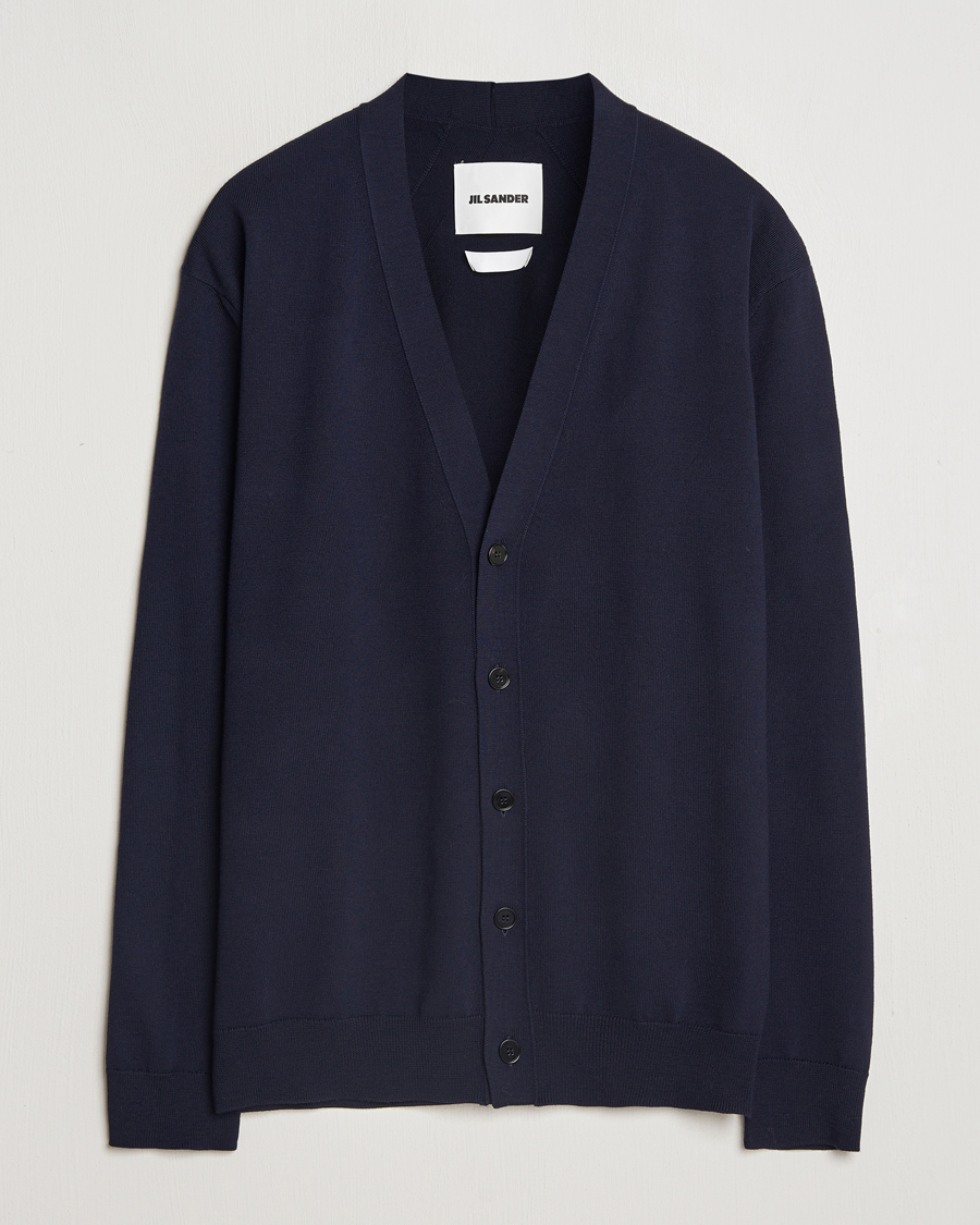 Herre | Gensere | Jil Sander | Superfine Merino Cardigan Navy