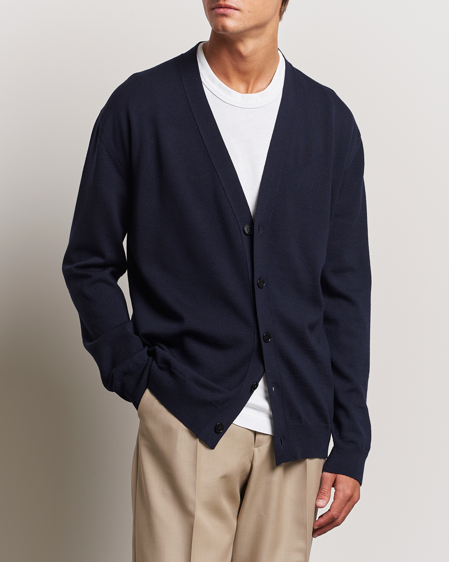 Herre | Gensere | Jil Sander | Superfine Merino Cardigan Navy