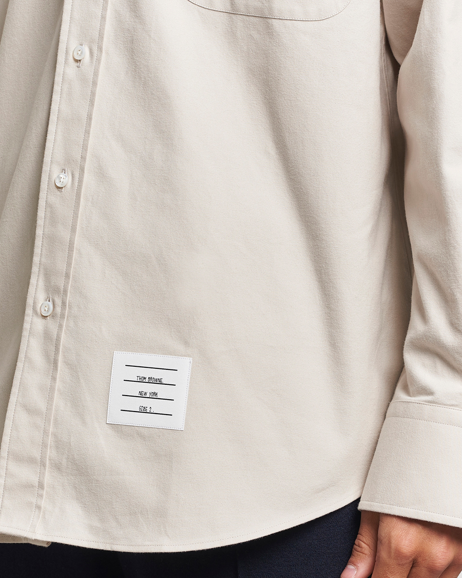 Herre | Skjorter | Thom Browne | Knit Collar Flannel Overshirt Off White
