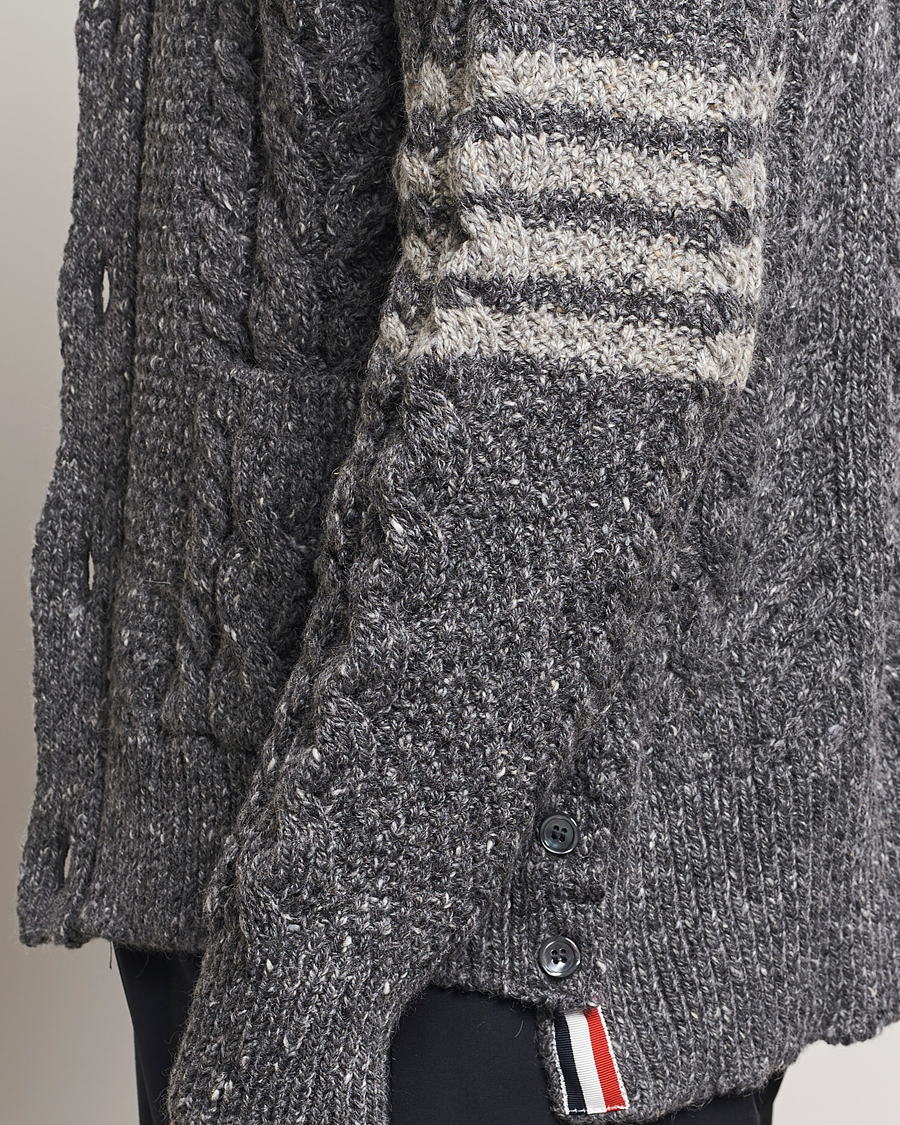 Herre | Gensere | Thom Browne | Donegal Cable Cardigan Medium Grey