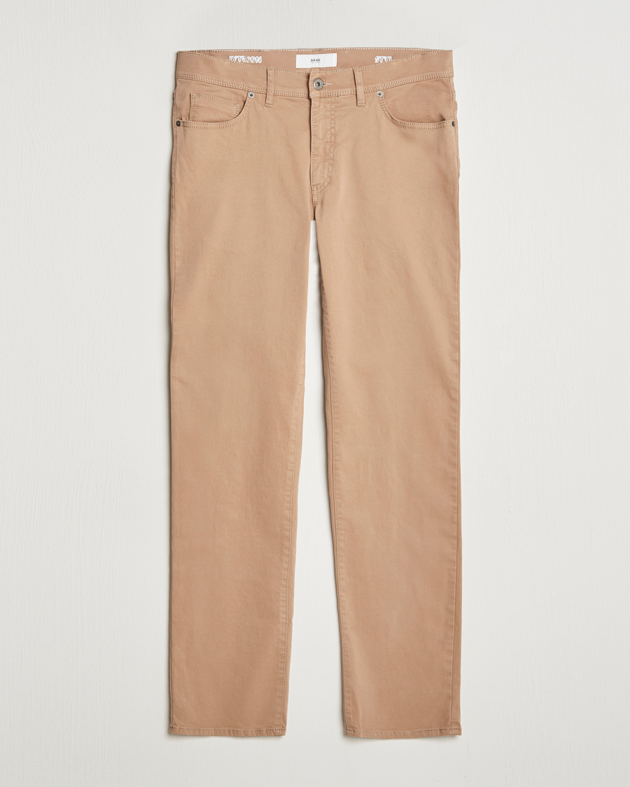 Herre | Bukser | Brax | Cadiz Cotton Satin 5-Pocket Pants Beige