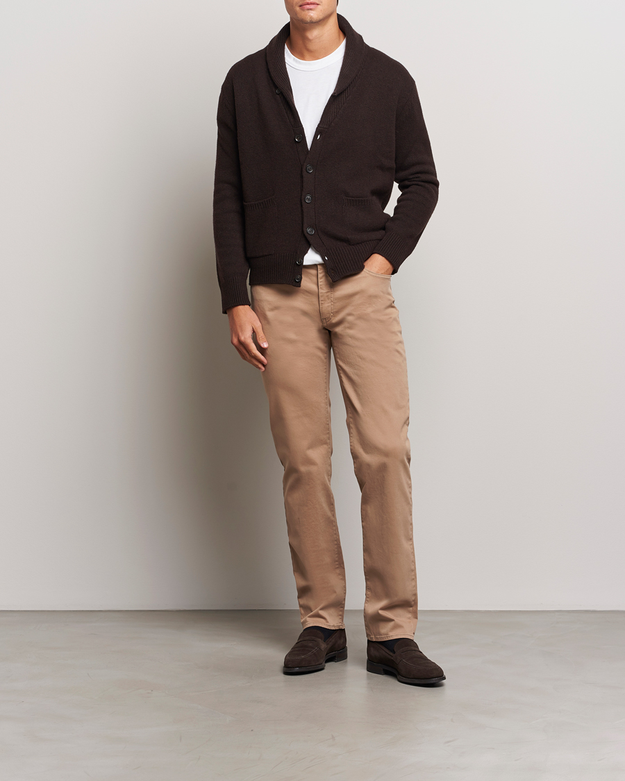 Herre | Bukser | Brax | Cadiz Cotton Satin 5-Pocket Pants Beige