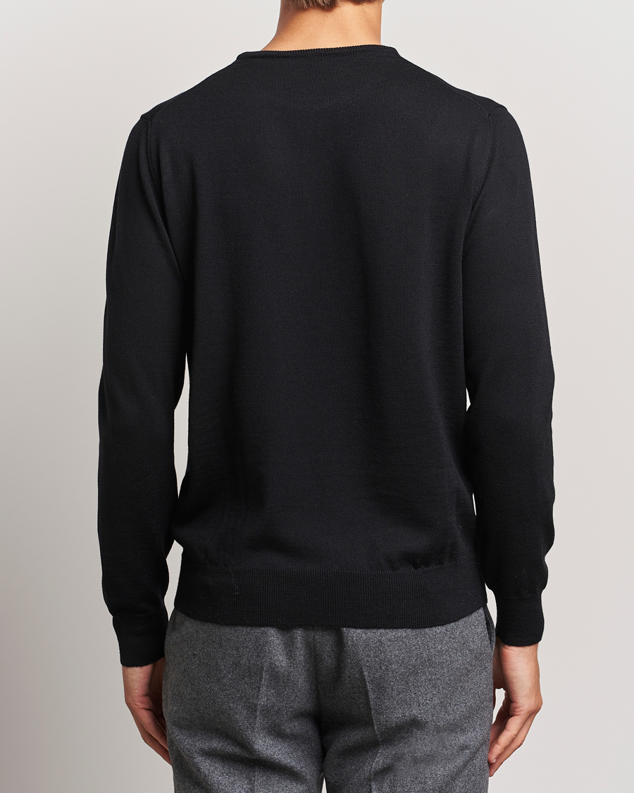 Herre | Gensere | Morgano | Extra Fine Merino Wool Crewneck Black