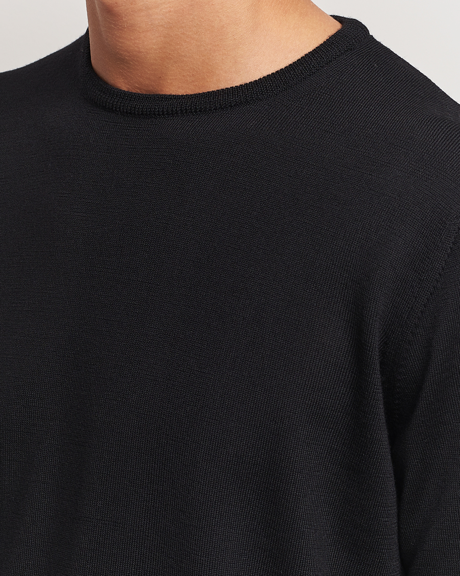 Herre | Gensere | Morgano | Extra Fine Merino Wool Crewneck Black