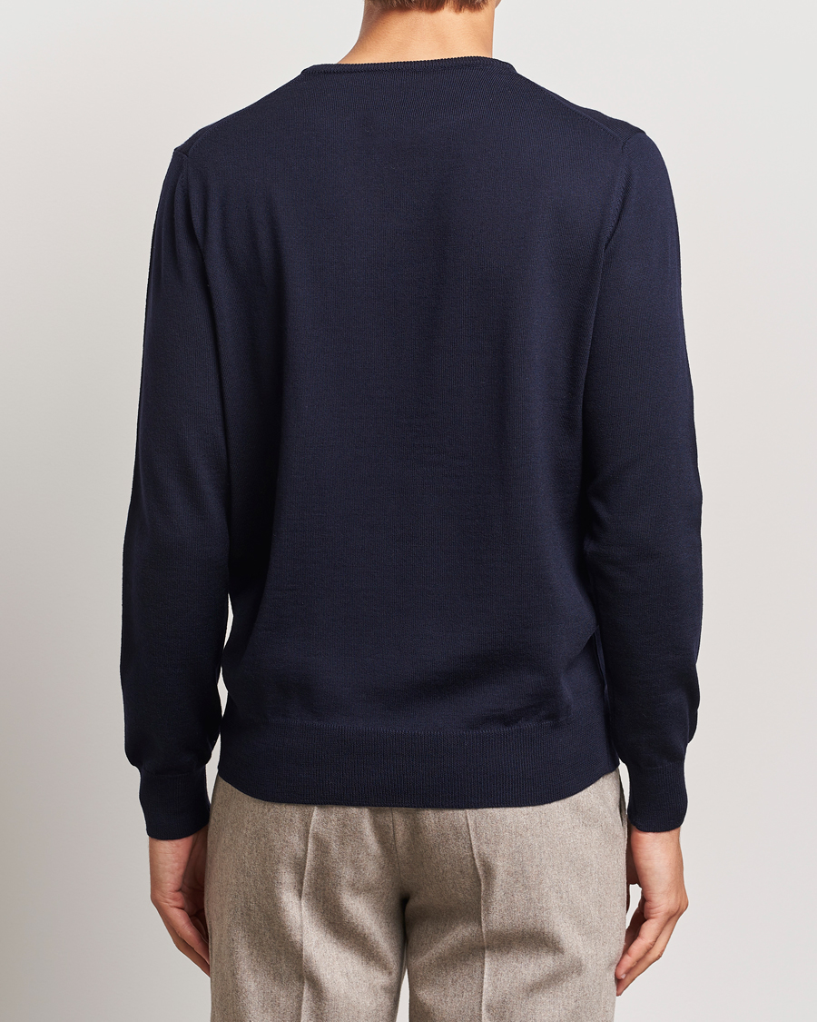 Herre | Gensere | Morgano | Extra Fine Merino Wool Crewneck Navy