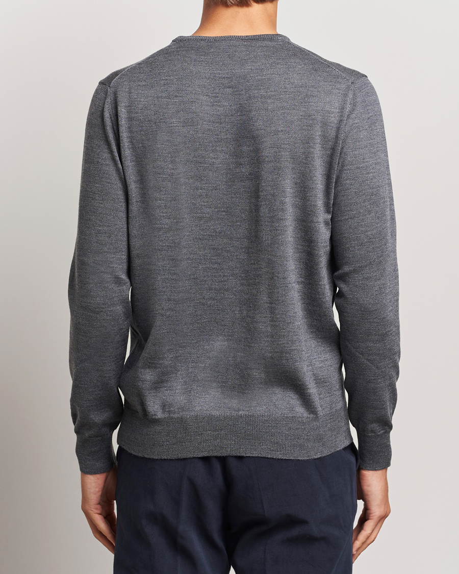 Herre | Gensere | Morgano | Extra Fine Merino Wool Crewneck Mid Grey