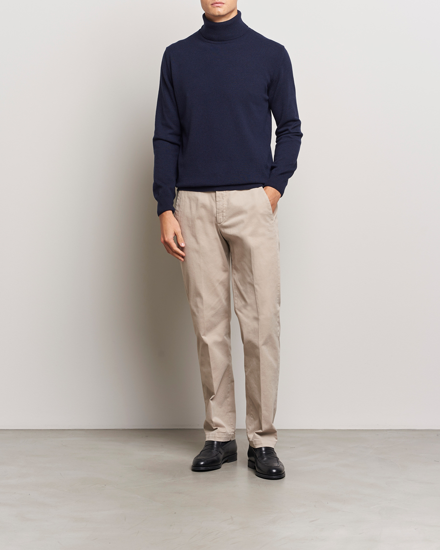 Herre | Gensere | Morgano | Wool/Cashmere Rollneck Navy