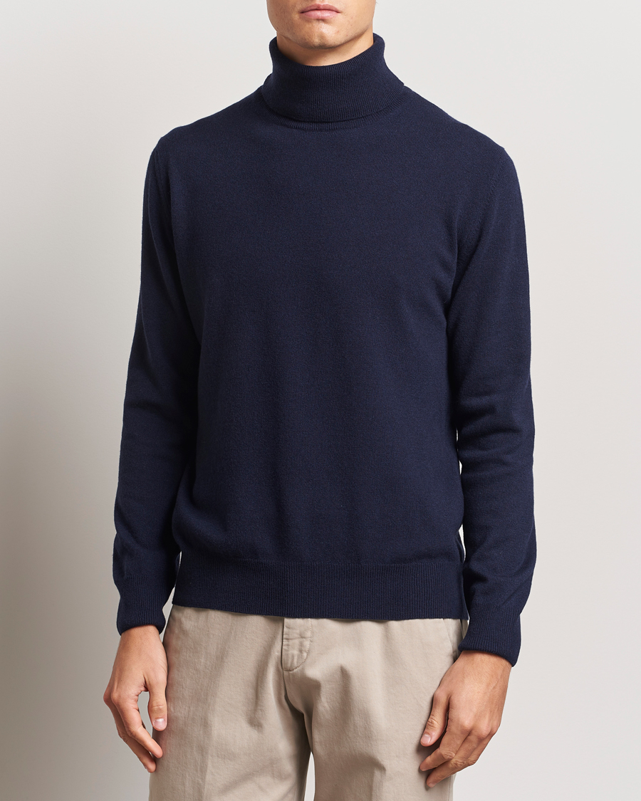 Herre | Gensere | Morgano | Wool/Cashmere Rollneck Navy
