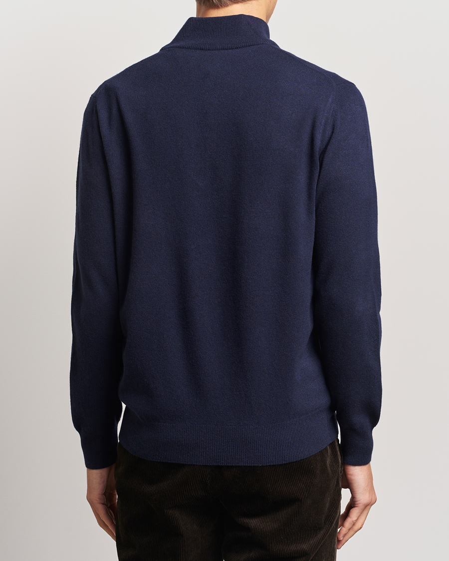 Herre | Gensere | Morgano | Wool/Cashmere Half-Zip Navy