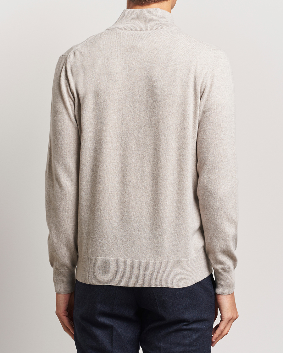Herre | Gensere | Morgano | Wool/Cashmere Half-Zip Beige