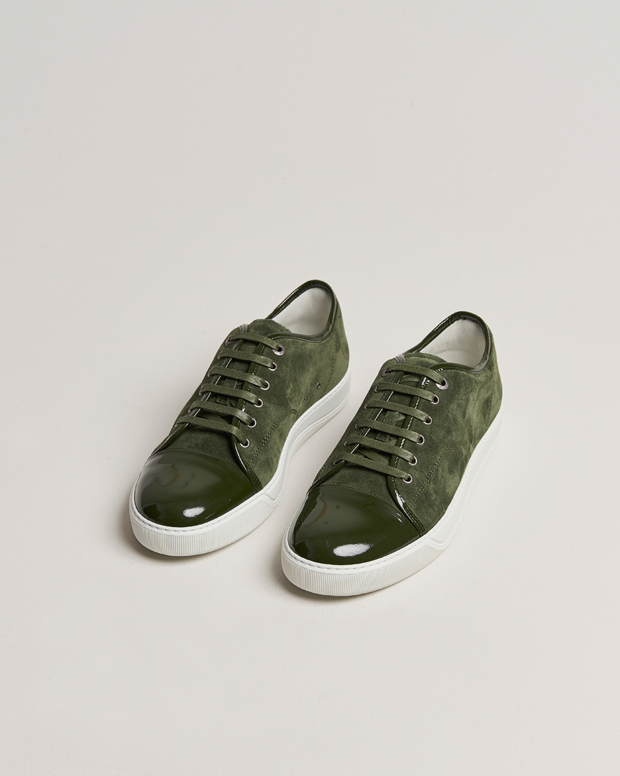 Men | Lanvin | Lanvin | Patent Cap Toe Sneaker Olive