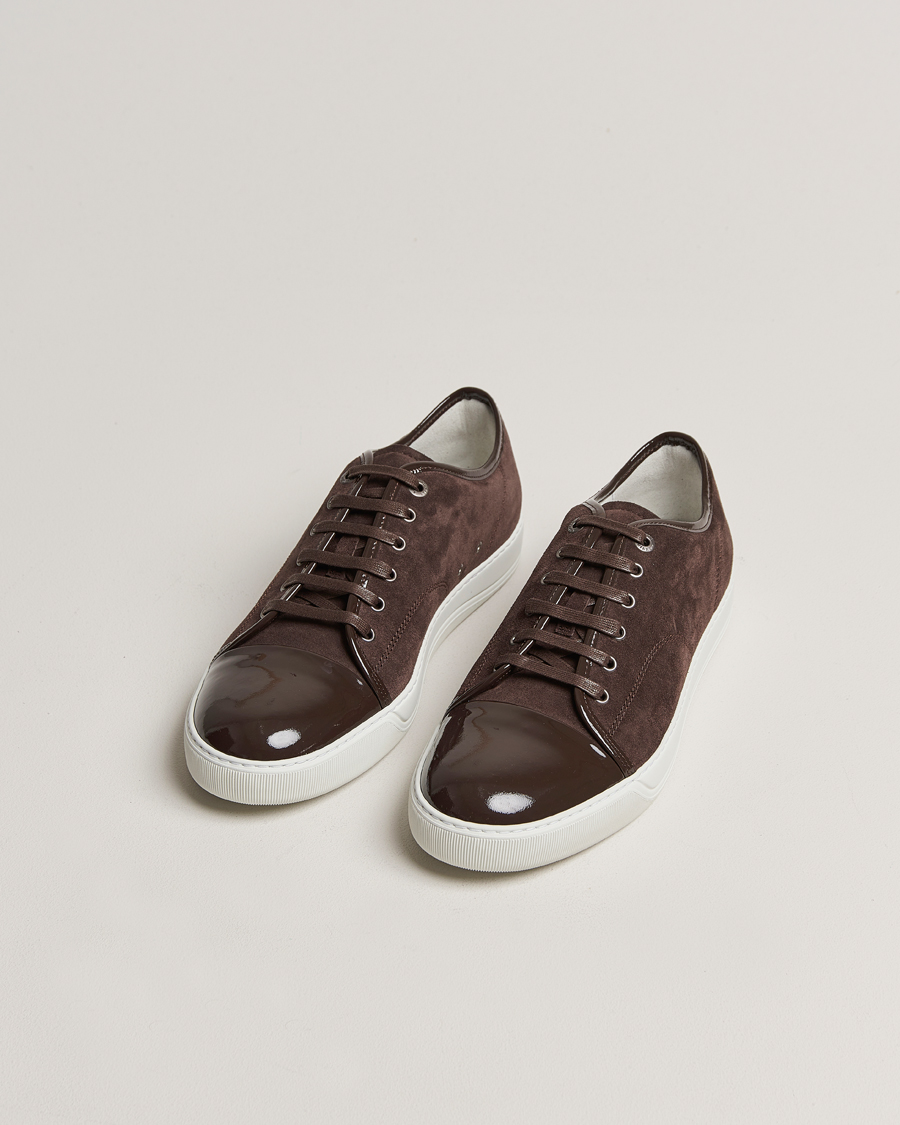 Herr |  | Lanvin | Patent Cap Toe Sneaker Dark Brown