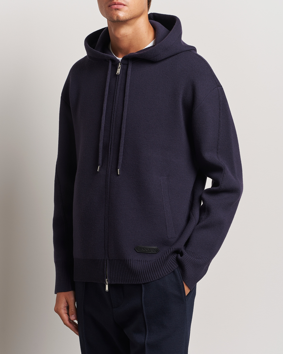 Herre | Gensere | Lanvin | Merino Full Zip Hoodie Japanese Ink