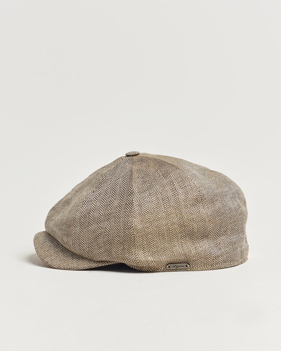 Herre | Assesoarer | Wigéns | Newsboy Classic Linen Cap Beige