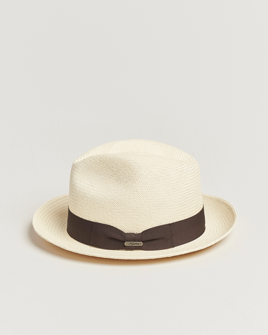 Herr | Nya produktbilder | Wigéns | Trilby Panama Hat White/Dark Brown