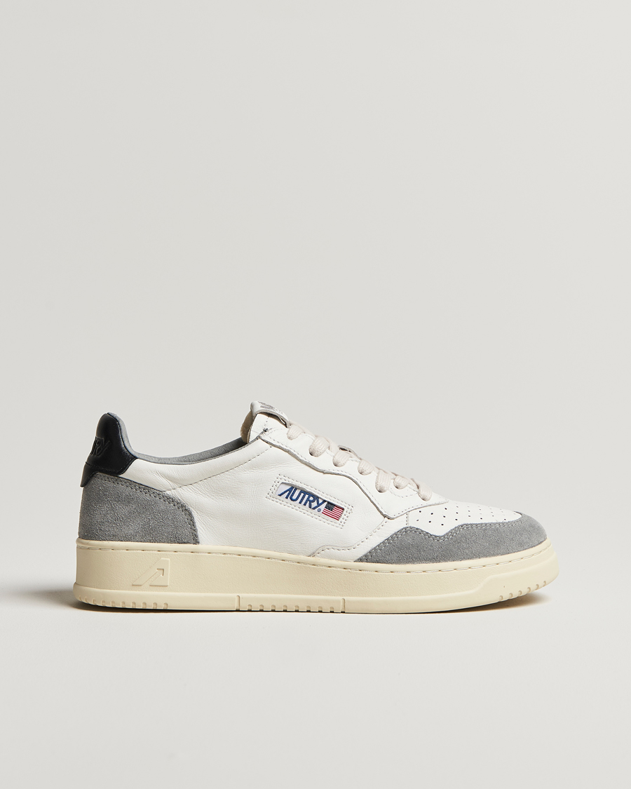 Herre | Autry Medalist Low Goat Leather/Suede Sneaker Grey/Black | Autry | Medalist Low Goat Leather/Suede Sneaker Grey/Black