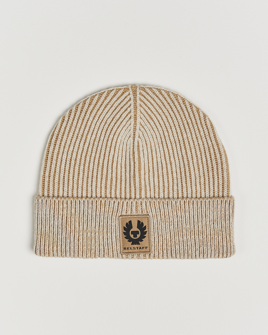 Herre | Belstaff Centenary Wool Rib Hat Chalk | Belstaff | Centenary Wool Rib Hat Chalk