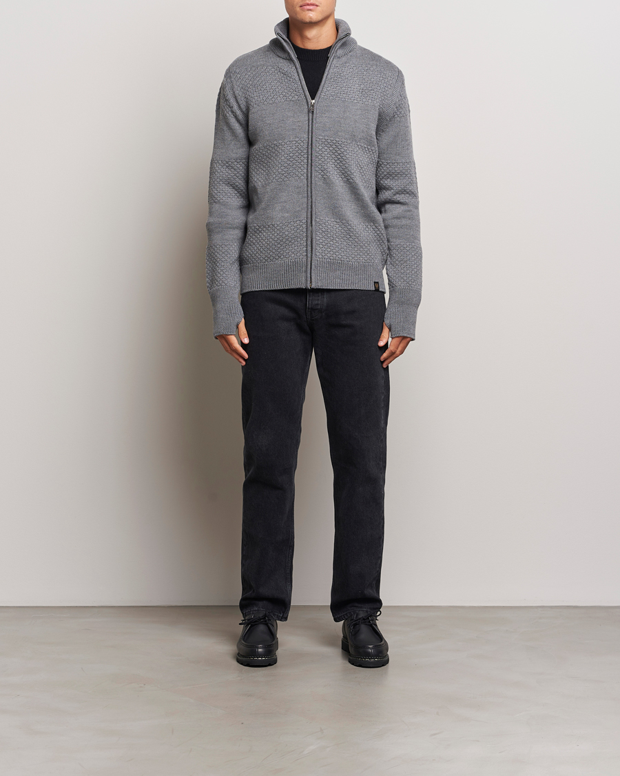 Herre | Gensere | Belstaff | Sternway Knitted Zip Cardigan Grey Heather