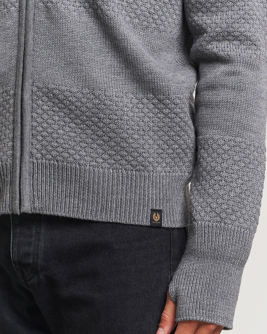 Herre | Gensere | Belstaff | Sternway Knitted Zip Cardigan Grey Heather
