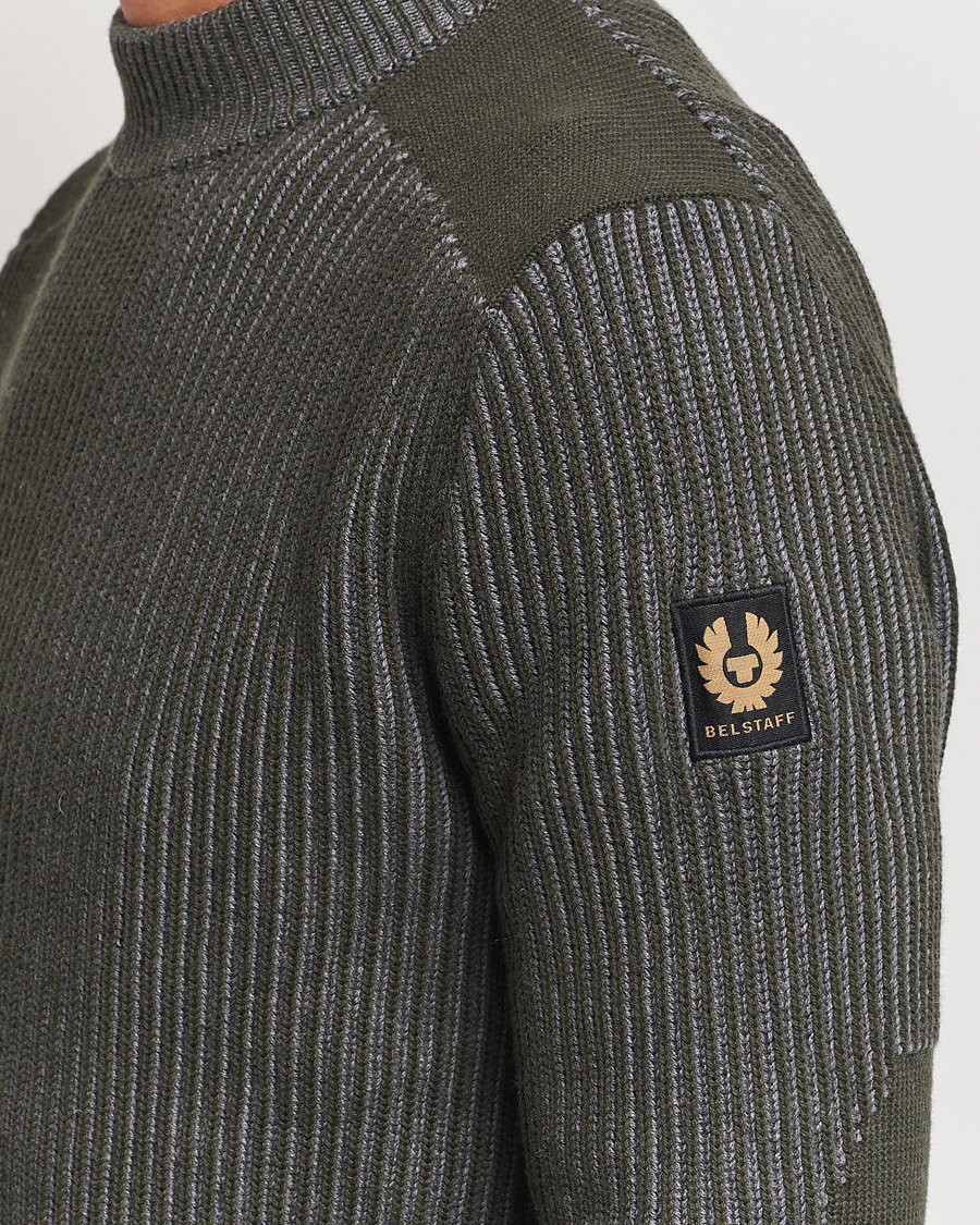 Herre | Gensere | Belstaff | Stanley Cotton/Wool Mock Neck Tile Green