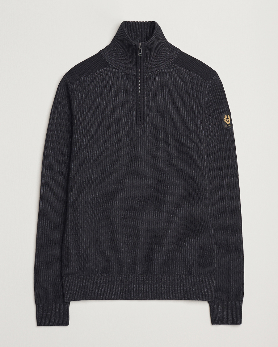Herre | Gensere | Belstaff | Stanley Cotton/Wool Quarter Zip Black