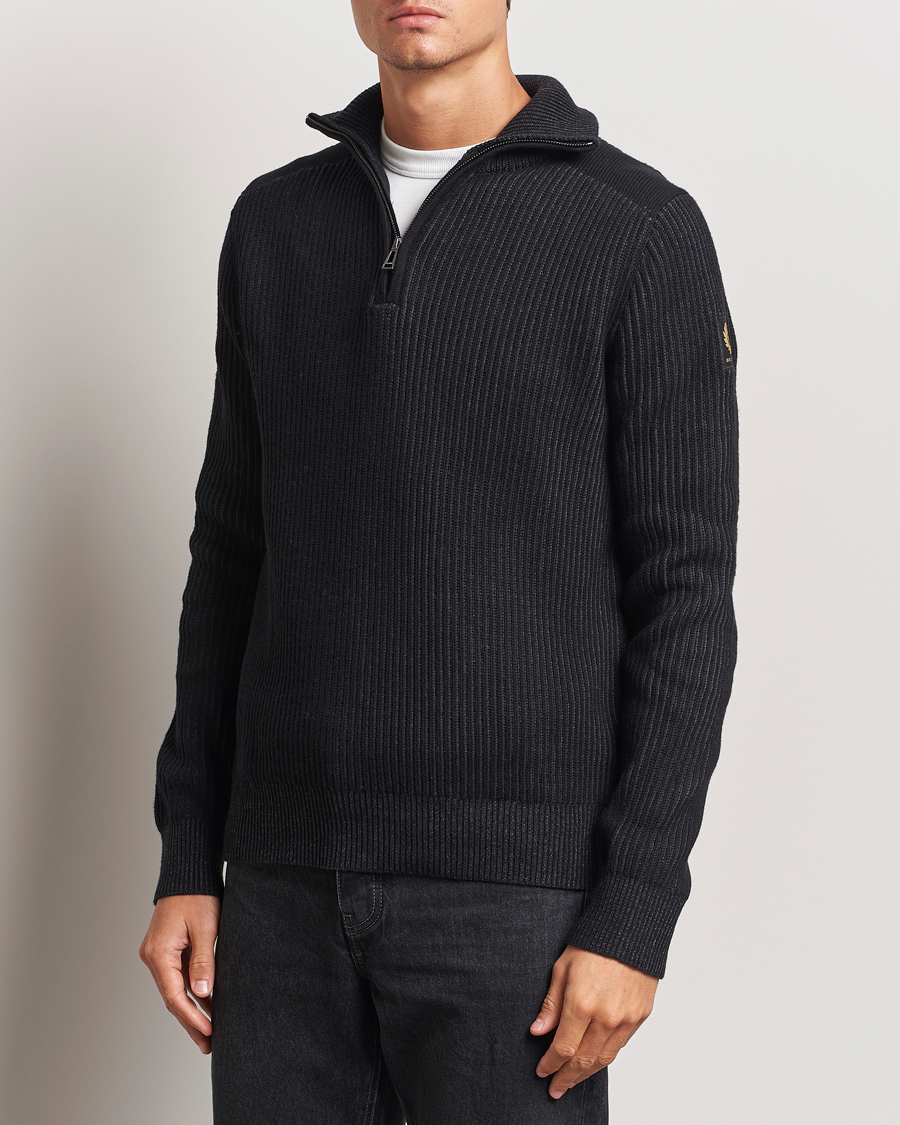 Herre | Gensere | Belstaff | Stanley Cotton/Wool Quarter Zip Black