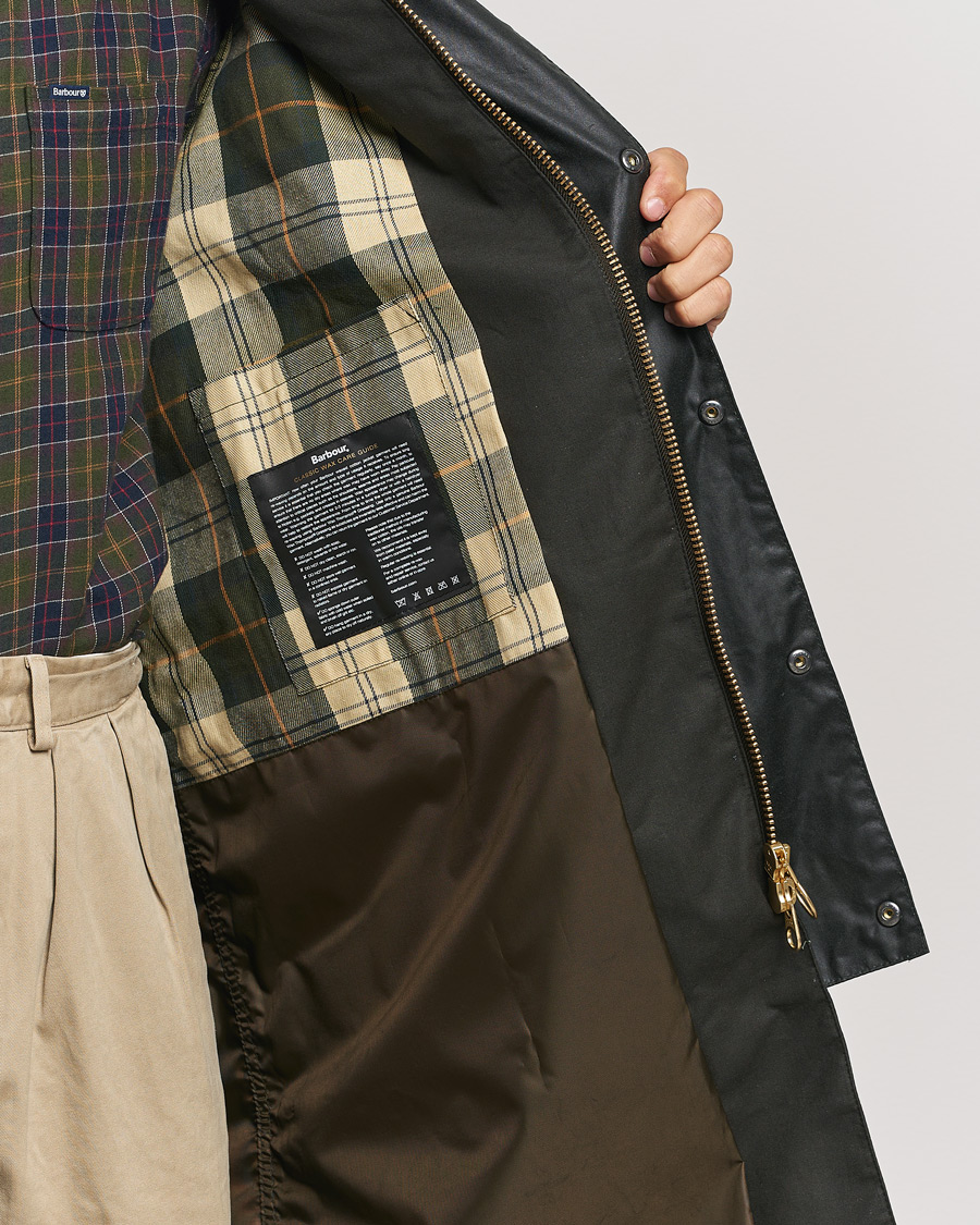 Herre | Jakker | Barbour Heritage | Burghley OS Wax Coat Sage
