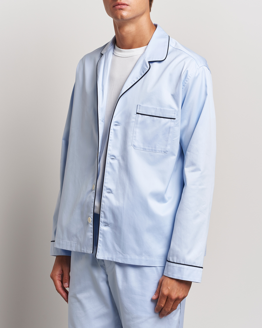 Herre | Pyjamaser og badekåper | Tekla | Sateen Pyjama Shirt Bellhop Blue