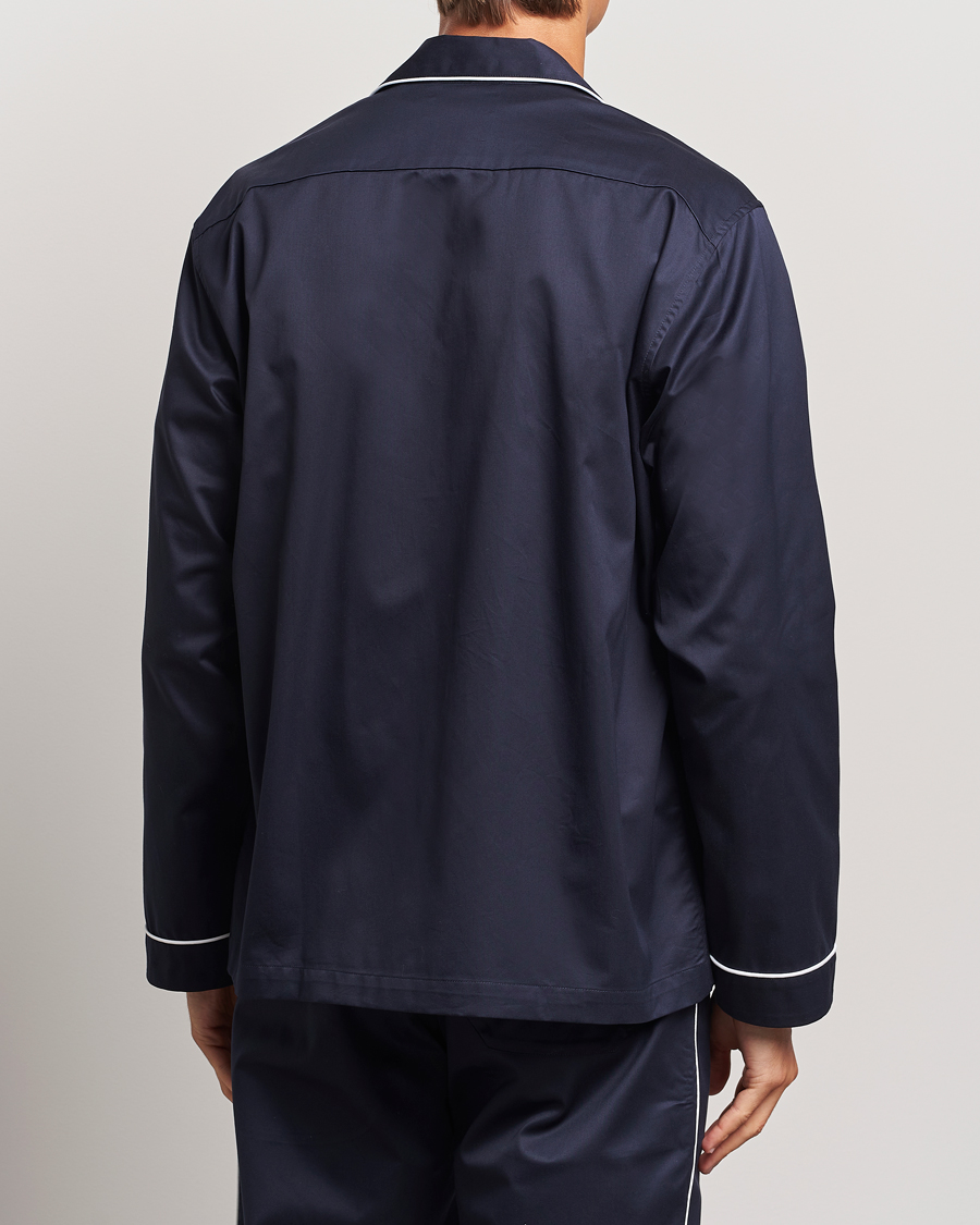 Herre | Pyjamaser og badekåper | Tekla | Sateen Pyjama Shirt Chelsea Navy