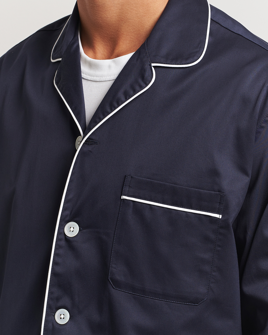 Herre | Pyjamaser og badekåper | Tekla | Sateen Pyjama Shirt Chelsea Navy