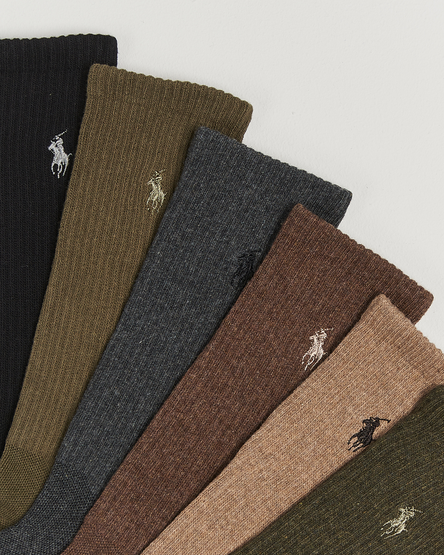 Herre | Undertøy | Polo Ralph Lauren | Polo Ralph Lauren6-Pack Performance Crew SocksBrown
