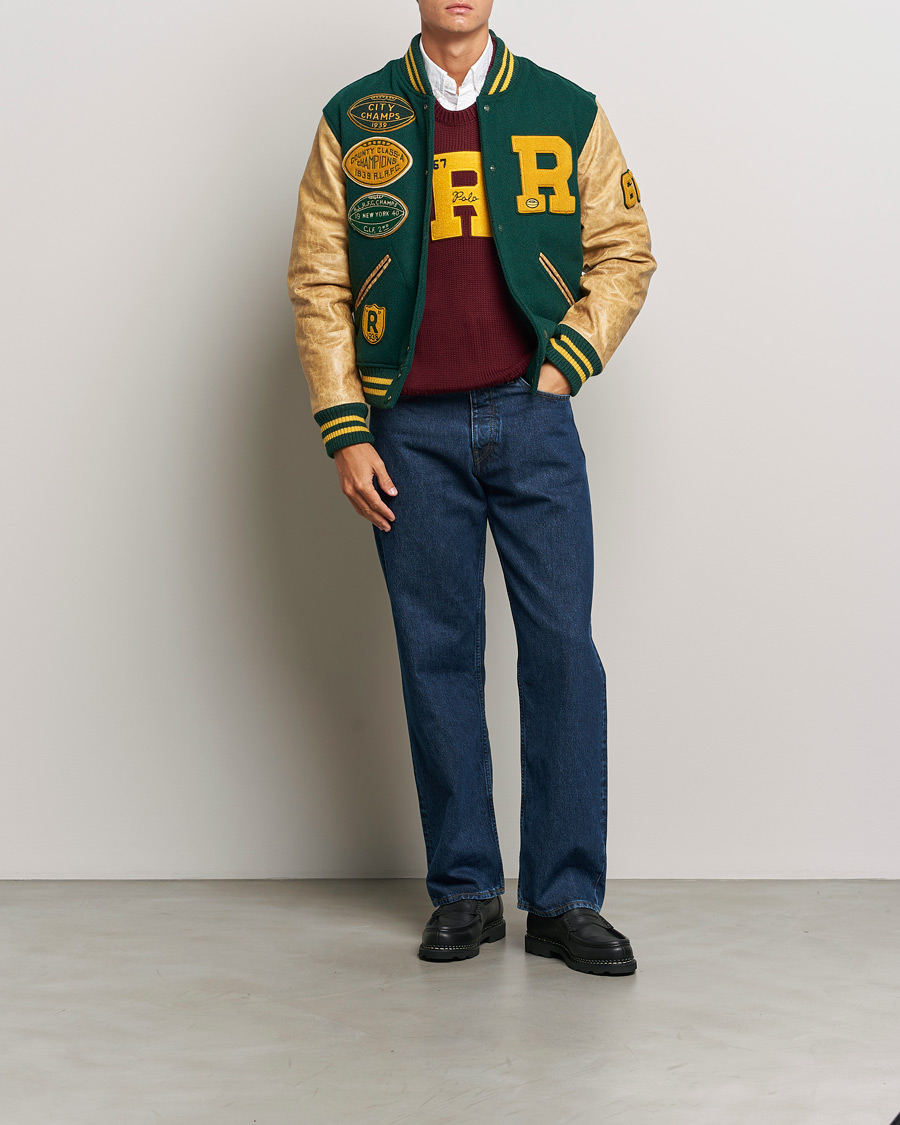 Herre | Jakker | Polo Ralph Lauren | Varsity Leather Bomber Moss Agate