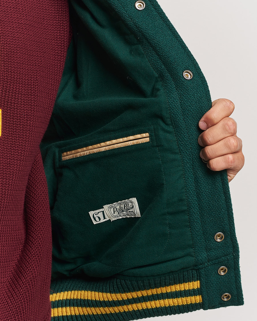 Herre | Jakker | Polo Ralph Lauren | Varsity Leather Bomber Moss Agate