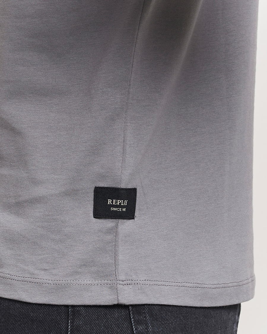 Herre | T-Shirts | Replay | Tonal Logo Crew Neck T-Shirt Dark Grey