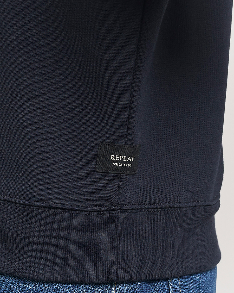 Herre | Gensere | Replay | Tonal Logo Crew Neck Sweatshirt Navy