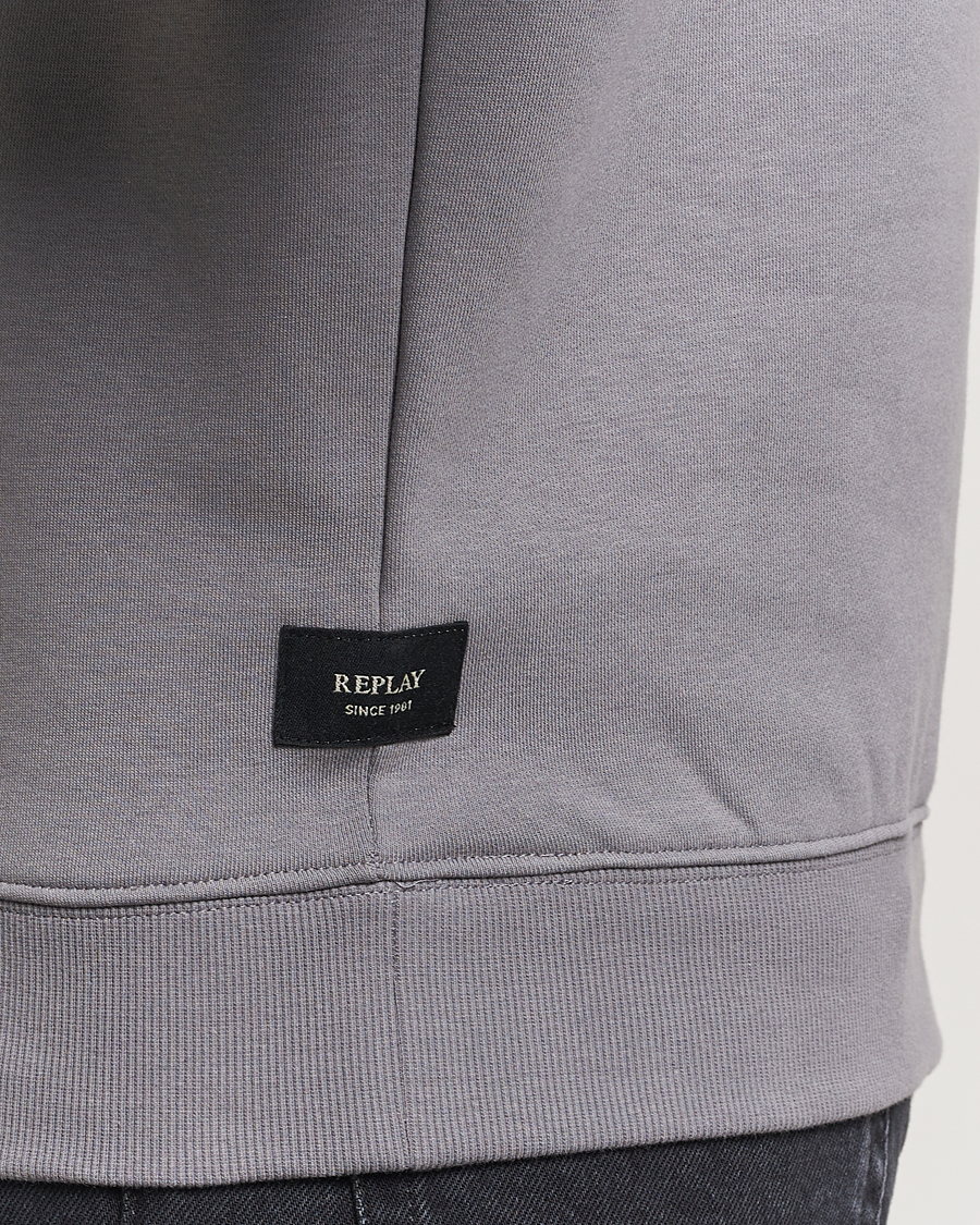 Herre | Gensere | Replay | Tonal Logo Crew Neck Sweatshirt Dark Grey