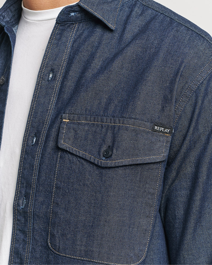 Herre | Skjorter | Replay | Denim Shirt Dark Blue
