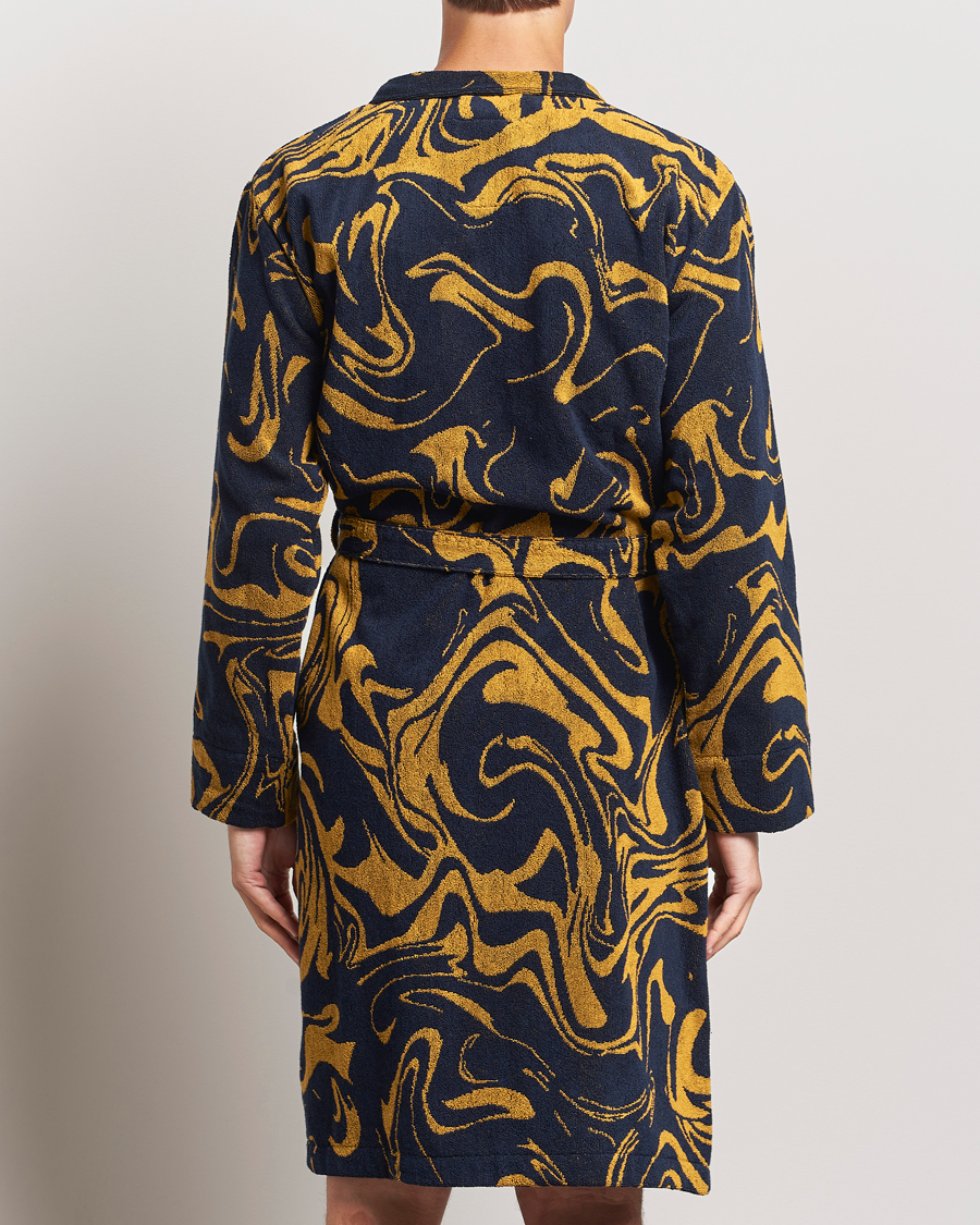 Herre | Pyjamaser og badekåper | OAS | Marble Robe Black/Yellow