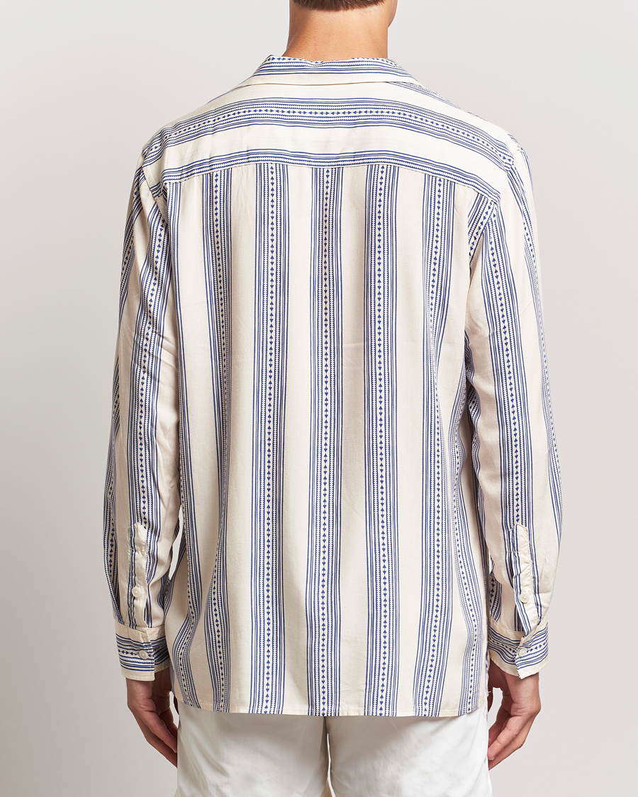 Herre | Skjorter | OAS | Havana Long Sleeve Viscose Shirt Blue/White