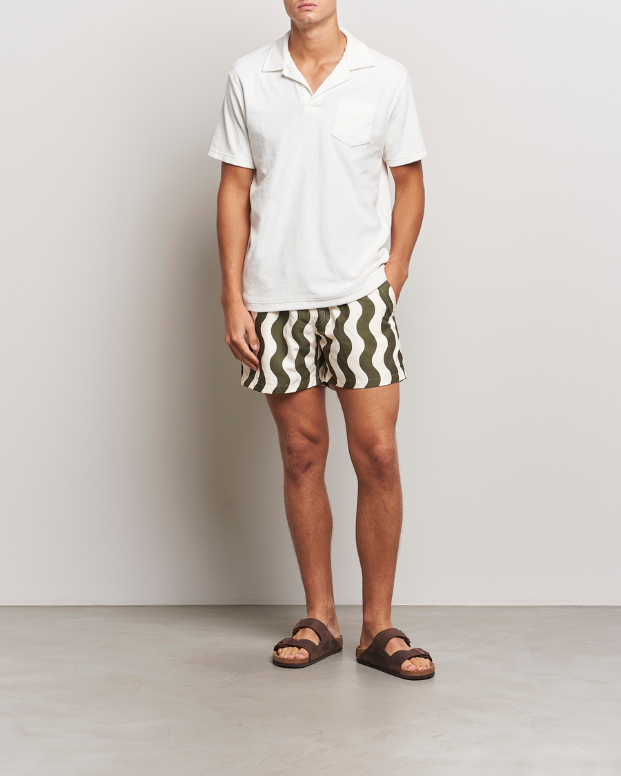 Herre | Badeshorts | OAS | Forest Waver Swim Shorts Green/White