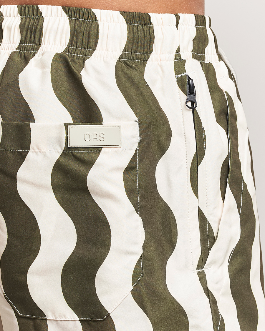 Herre | Badeshorts | OAS | Forest Waver Swim Shorts Green/White