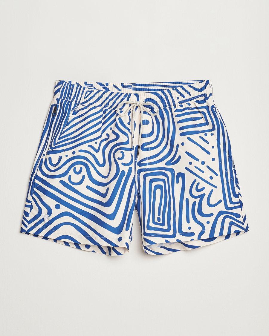 Herre | Badeshorts | OAS | Eldovado Swim Shorts Blue/White